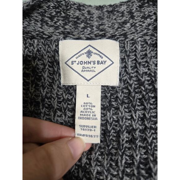 St John's bay large women's gray open front knit cardigan sweater - Picture 6 of 8